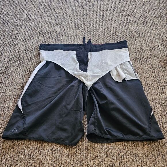 Tony Hawk Swim Trunks Board Shorts Black & Red Lined Zip Pockets Sz. Extra Large - Picture 7 of 11